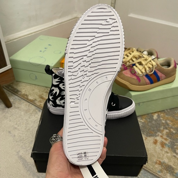 NIB Men’s Sz 7 (Euro Sz 40) Alexander McQueen MCQ High-top Sneakers Black/White - Picture 17 of 17